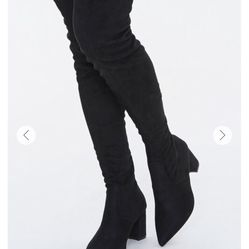 Faux Suede Over-the-Knee Boots
