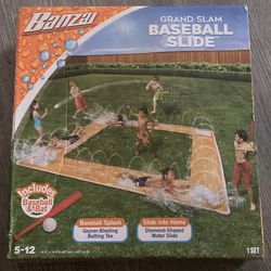 Banzai Water Grand Slam Baseball Slip And Slide With Ball And Bat