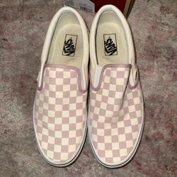 Pink Checkered Vans Shoes