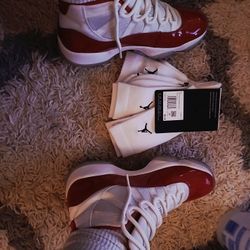 Cherry 11s With Socks Size 8.5