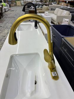 Gold Pull-Down Kitchen Faucet