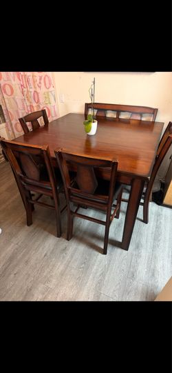 Tall wood table