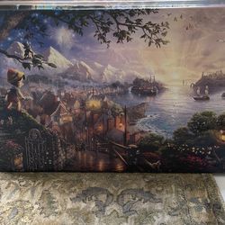 Four Disney  Thomas  kinkade  canvas prints 24”x36”