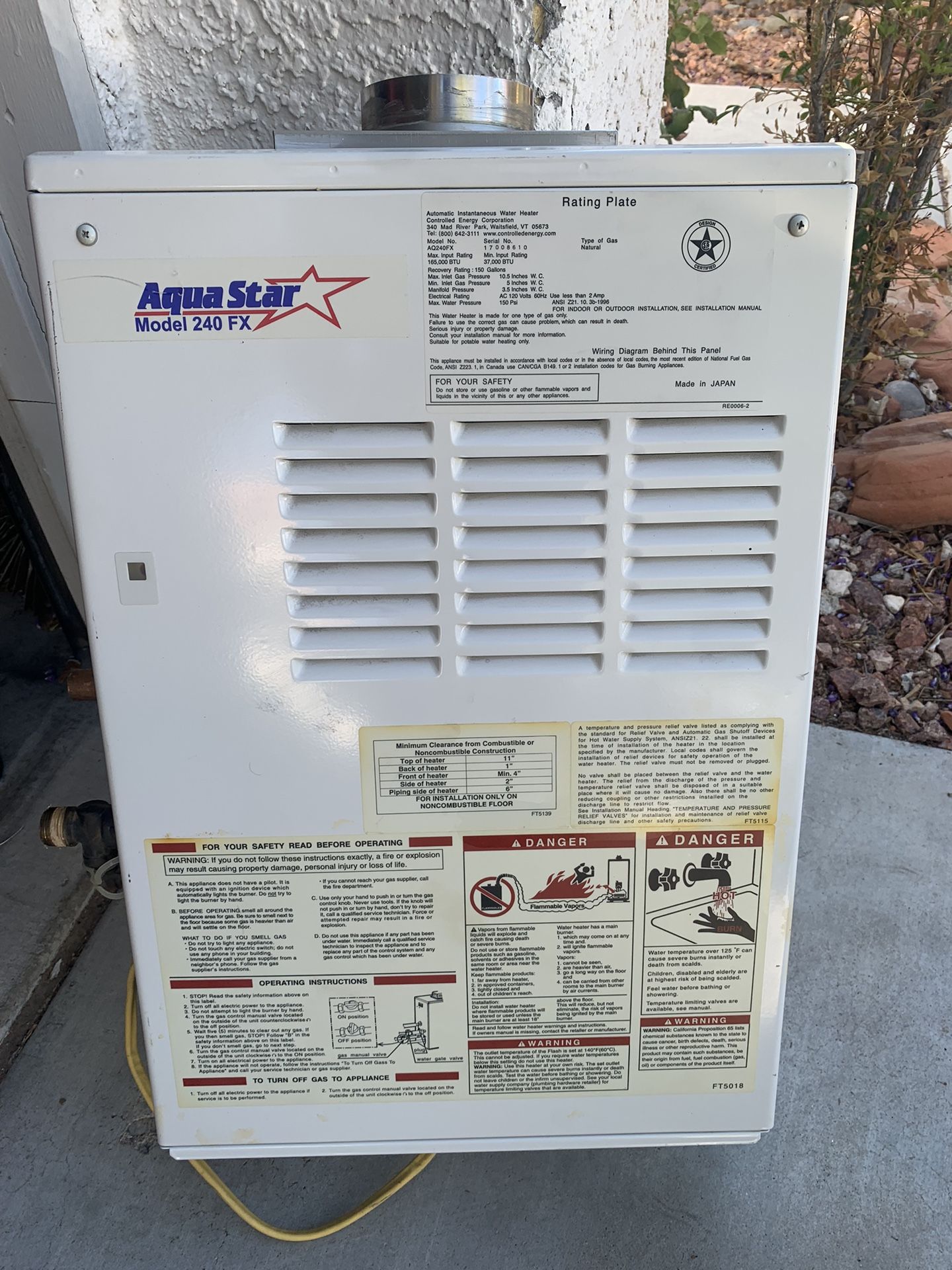 Bosch Aqua Star 240 FX Natural Gas Tankless Water Heater
