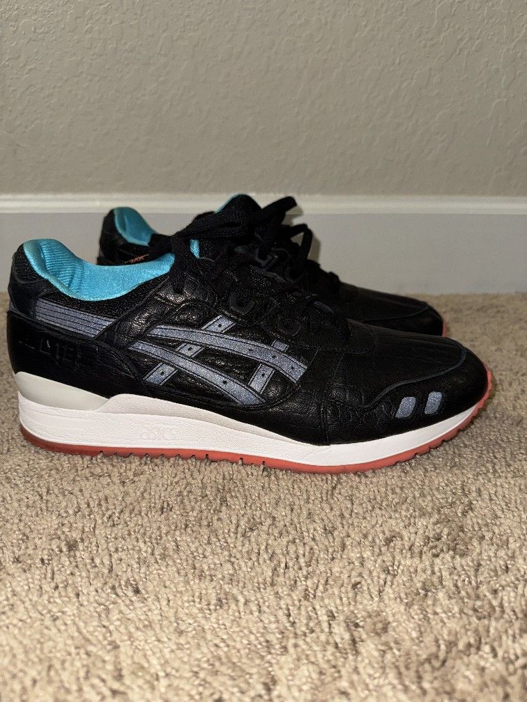 ASICS Gel Lyte 3 'Miami Vice' H540L Black Premium Leather Size 12 Mint Condition