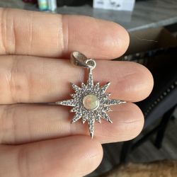 Ethiopian Fire Opal Star Pendant