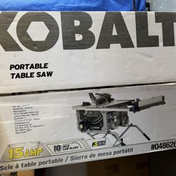 NEW KOBALT PORTABLE TABLE SAW 10” BLADE 15 AMP