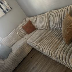 2 Piece Sectional (Beige) 