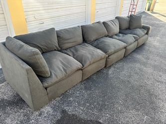 Ashley Furniture 5-Piece Modular Sectional Sofa – Charcoal Gray Upholstery – Oversized Deep Seating