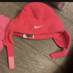 Baby Pink Winter Nike Hat And Mittens