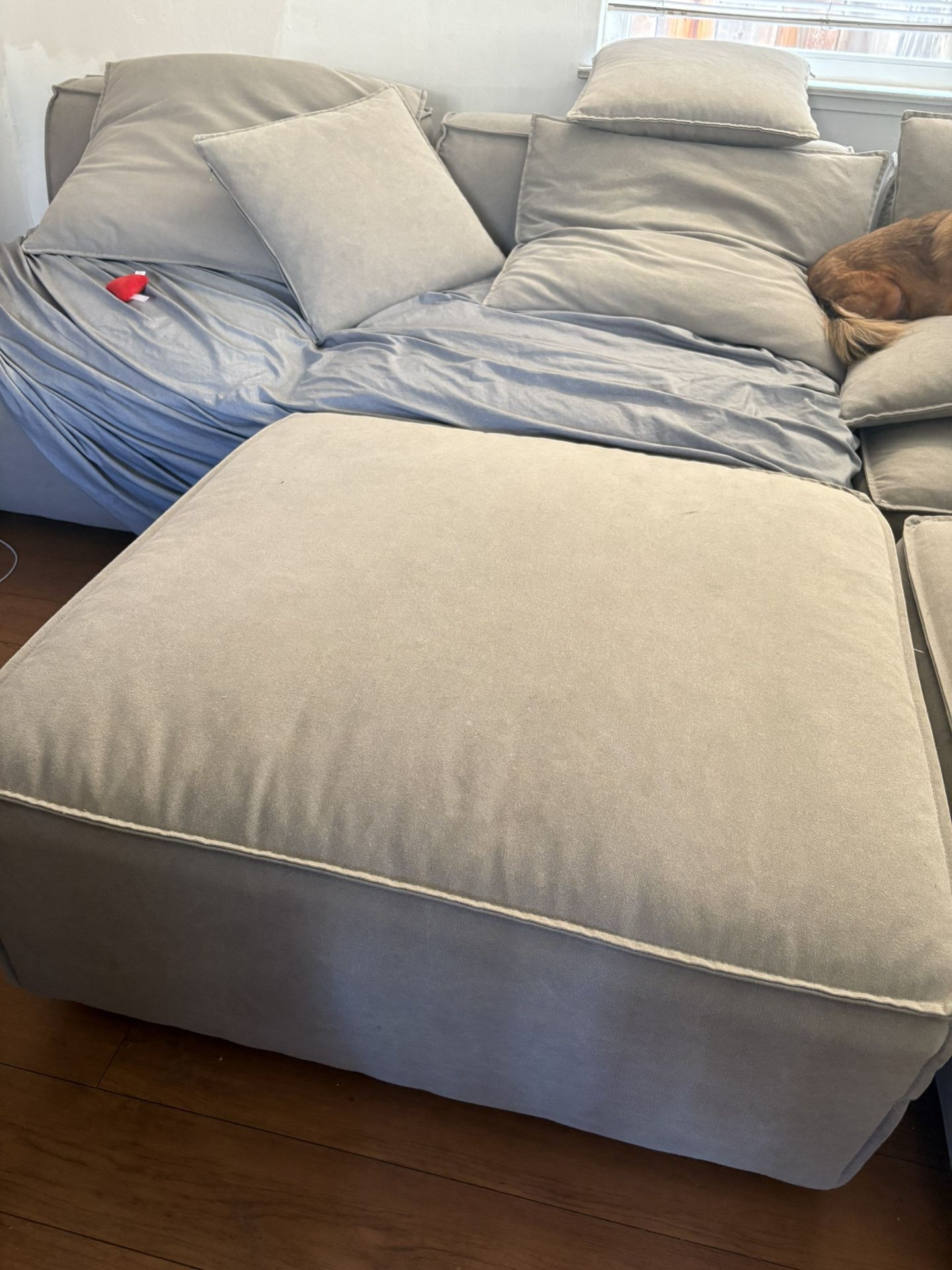 Living Spaces Gray Ottoman