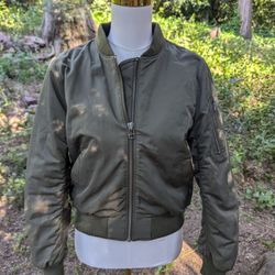 Madewell Medium Women's Olive Green Bomber Jacket