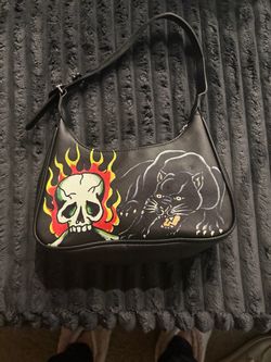 Ed Hardy Shoulder Bag Skull and Panther Print