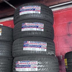 SET OF FOUR NEW TIRES 215/35/18 AMERICAN ROADSTAR INCLUDING MOUNT AND BALANCE, ASK ME FOR SIZES AND BRANDS 