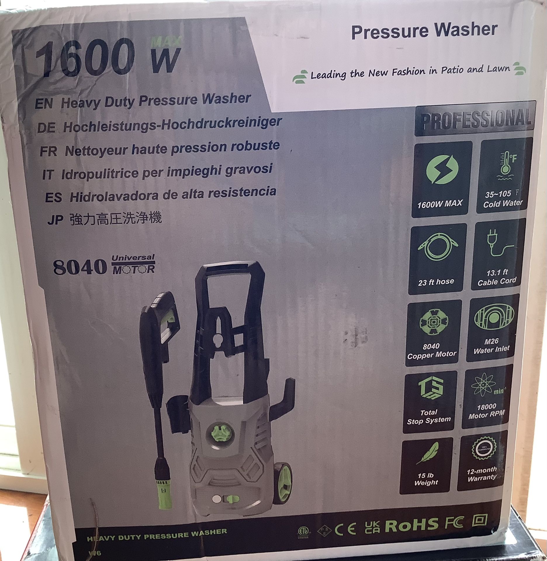 Heavy Duty Pressure Washer 1600 W Max