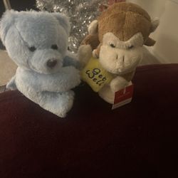Little Blue Bear & Little “Get Well” Monkey Stuffed Animals