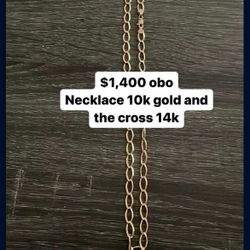 Gold Necklace And Cross