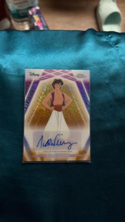 2026 Topps Disney Neon Chrome Etch Aladdin Scott Weinger Auto /50 Gold Shimmer CNA-SW