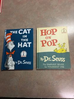 Dr. Seuss...Hop on Pop 1963 and The Cat In The Hat 1986.(C-2)