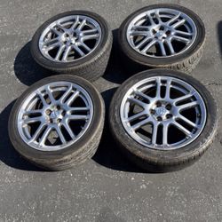 4 — 215/45r17 5x100 5x3.94 Stock Scion TC Toyota Matrix 86 Frs Brz Prius Impreza Wheels Rims Good Tires