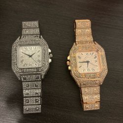 Rose gold ,silver watches