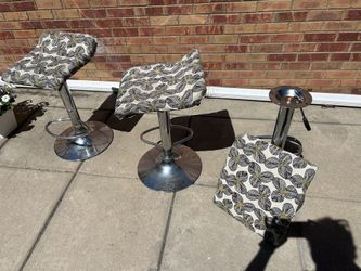 Floral patterned bar stools AS-IS
