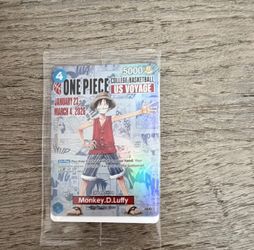 Sealed Monkey.D.Luffy One Piece College Basketball US Voyage Card w/poster&shirt