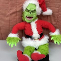 Vintage How the Grinch Stole Christmas 16" Talking Puppet Playmates Toys 2000 