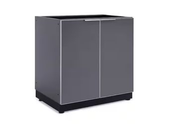 New Age Outdoor Kitchen Aluminum Slate Gray 32 in. W x 36.5 in. H x 23 in. D 2-Door Base Cabinet