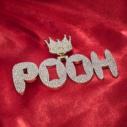 10k Yellow Gold Diamond Pooh Custom Pendant 2.80 ctw