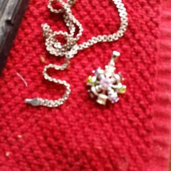 Sterling Silver ITALY NECKLACE Pendant Necklace  StAMPED  925 Italy Weighs.7.3 Grams 19 Inches Long