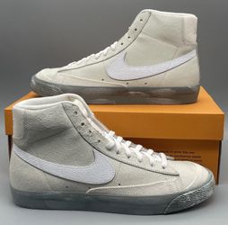 Mens Nike Blazer Mid 77 EMB Summit White/Phantom Green Men’s 
