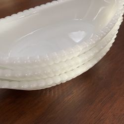 3 Vintage Milk glass Sundae Bowls