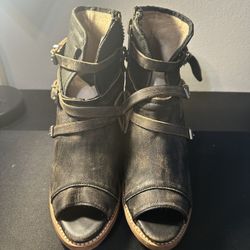 Freebird by Steven Eagle Black Leather Gladiator Boots Size 9 NEW