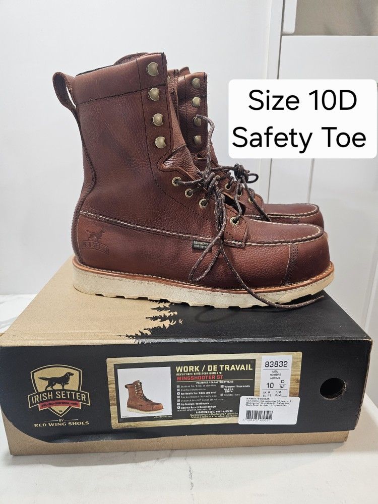 Red Wings Irish Setter Safety Toe Work Boots Size 10D