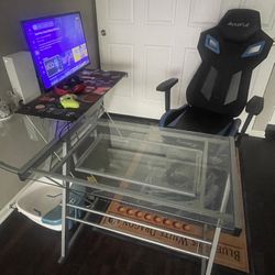 Glass L Gaming Desk Or Office Desk 