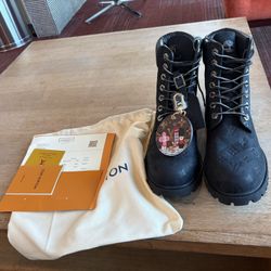 Black Louis Vuitton X Monogram Collab Boots 