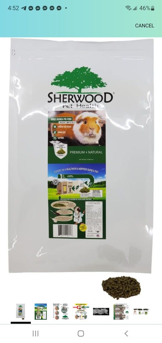 Sherwood Pet Health Adult Guinea Pig Food Measured Timothy Pellet (20 Pound) Hay-Based, Grain-Free, Soy-