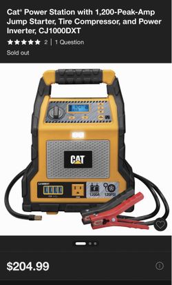 CAT power station with jump starter and tire compressor and power inverter