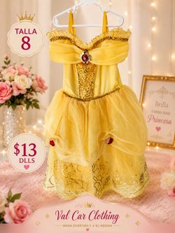 Girls Belle Princess Costume Dress Size 8