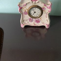 Beautiful Small Porcelain Antique Ansonia Wind Up Mantle Clock