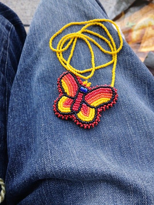Butterfly Beaded Necklace 