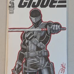 G.I. JOE BLANK SKETCH COVER 07. SNAKE EYES SKETCH BY DIETRICK SMITH COA