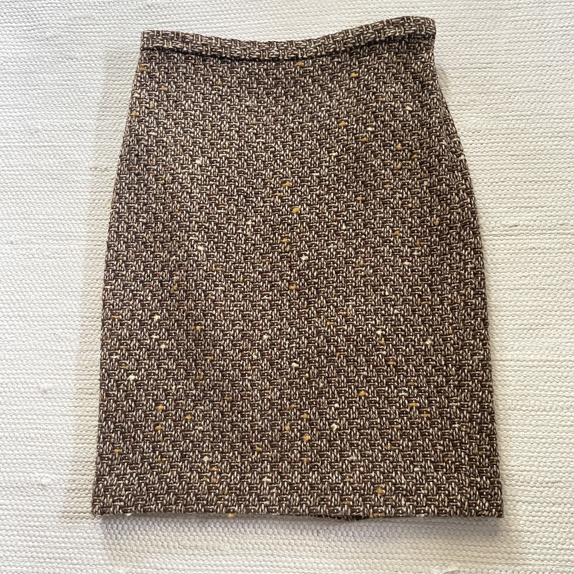 Ann Taylor LOFT Brown Tweed Lined A-Line Pencil Skirt Above Knee Length Size 2P
