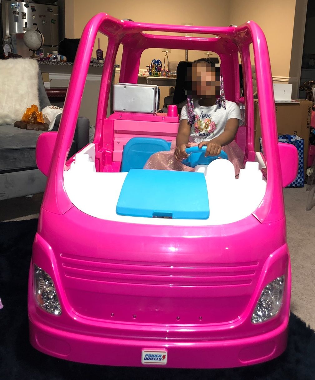 12V Power Wheels Barbie Dream Camper Battery Powered Ride...