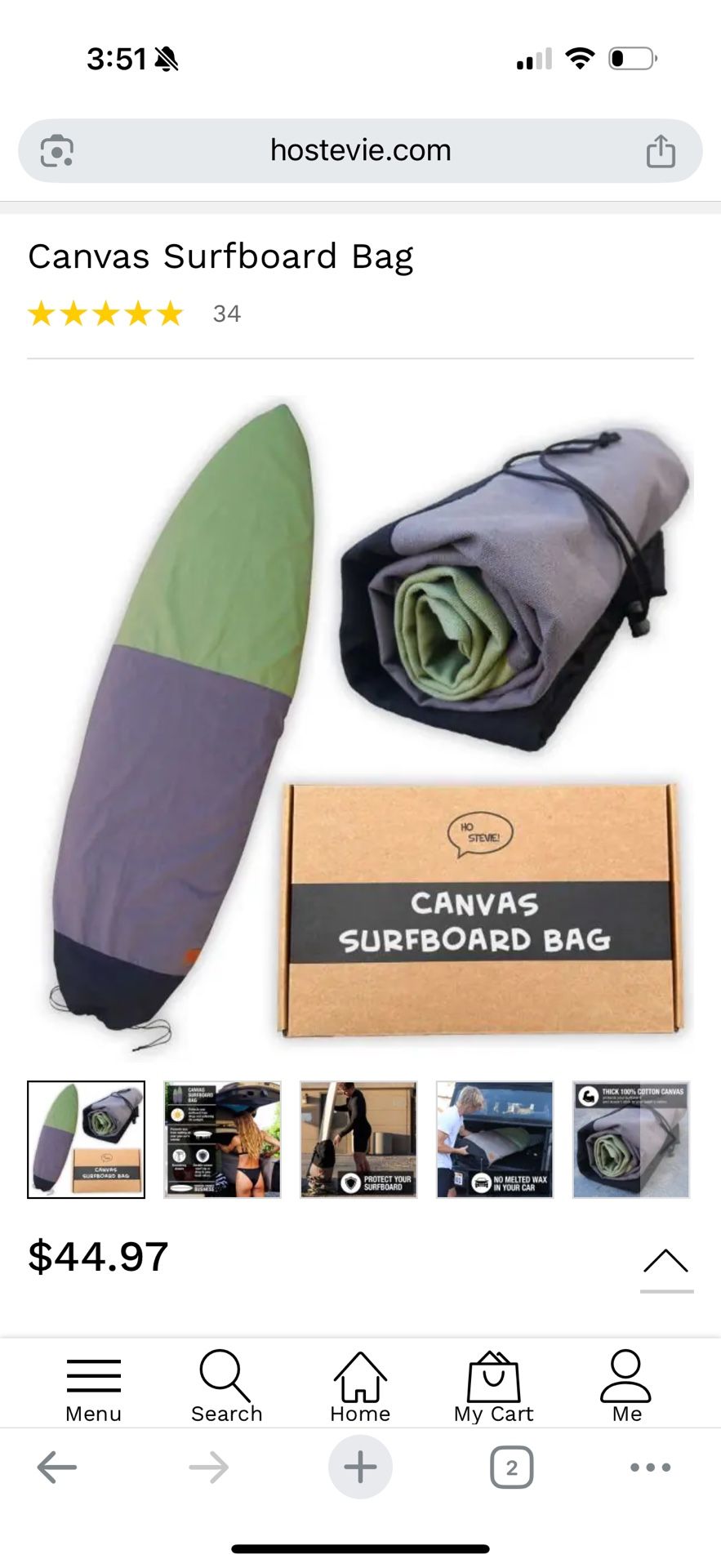 Canvas Surfboard Bag