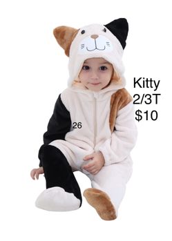 Kitty Cat Infant Baby Costume Onsie 2/3T / Disfraz de Bebe Gatito Halloween School