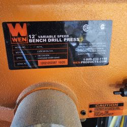 WEN DRILLPRESS 12"