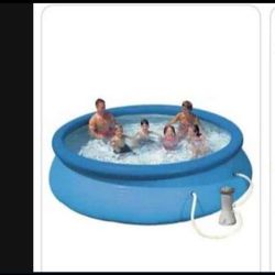 Intex 12' x 30" Easy Set Inflatable Above Ground Swimming Pool Pump & Filter