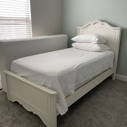 White Single Bed Frame w/ Mattress